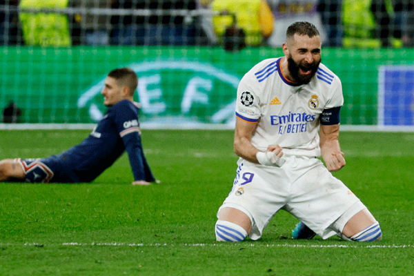  Benzema hat-trick sees Real Madrid knock PSG out of Champions League